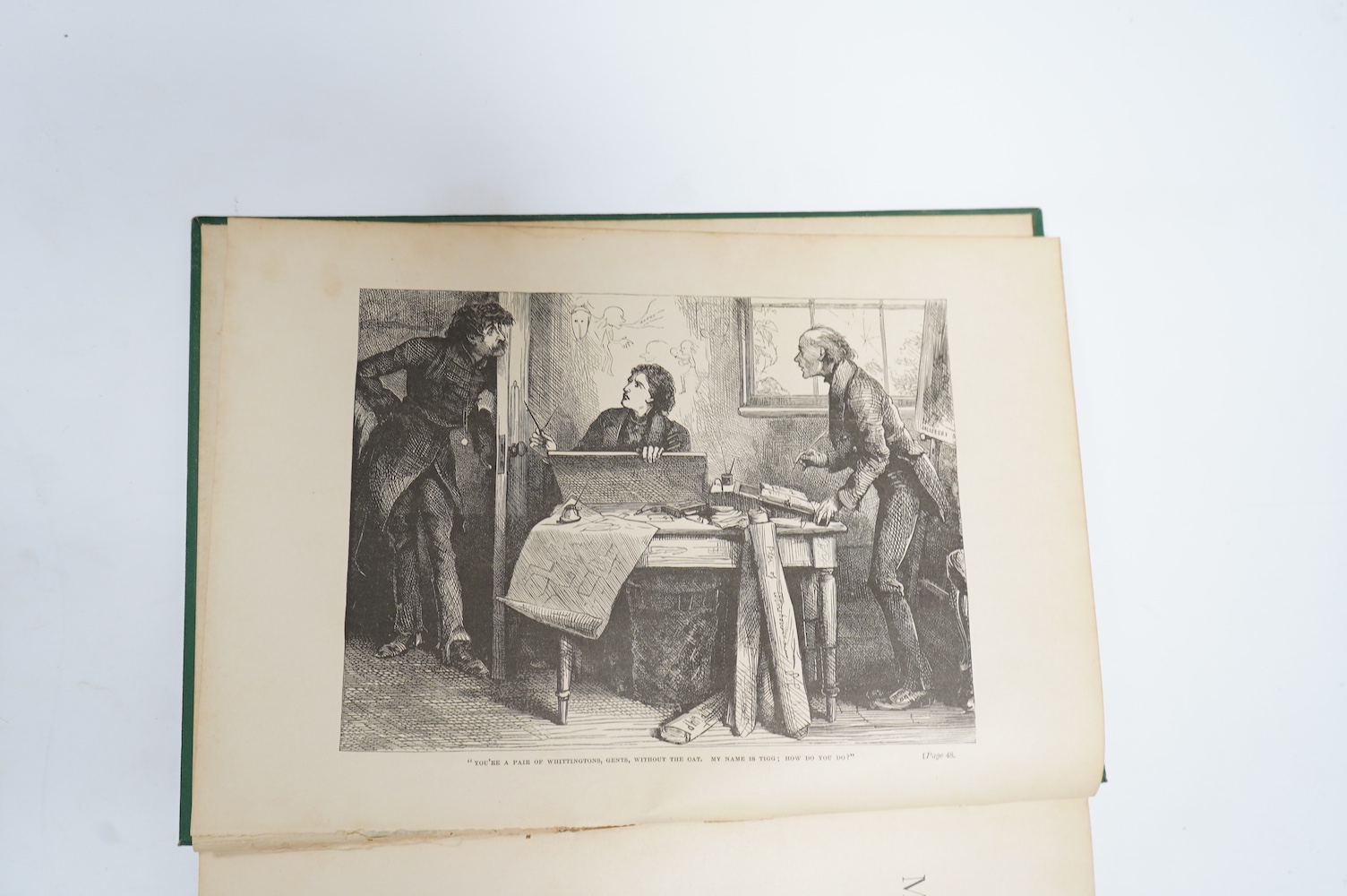 Dickens, Charles - The Works of Charles Dickens, the Household Editions. 14 vols, (of 16), 4to, publishers uniform green cloth with gilt and black to front and spine. Single volumes issued from 1873 - 1877, each with tit